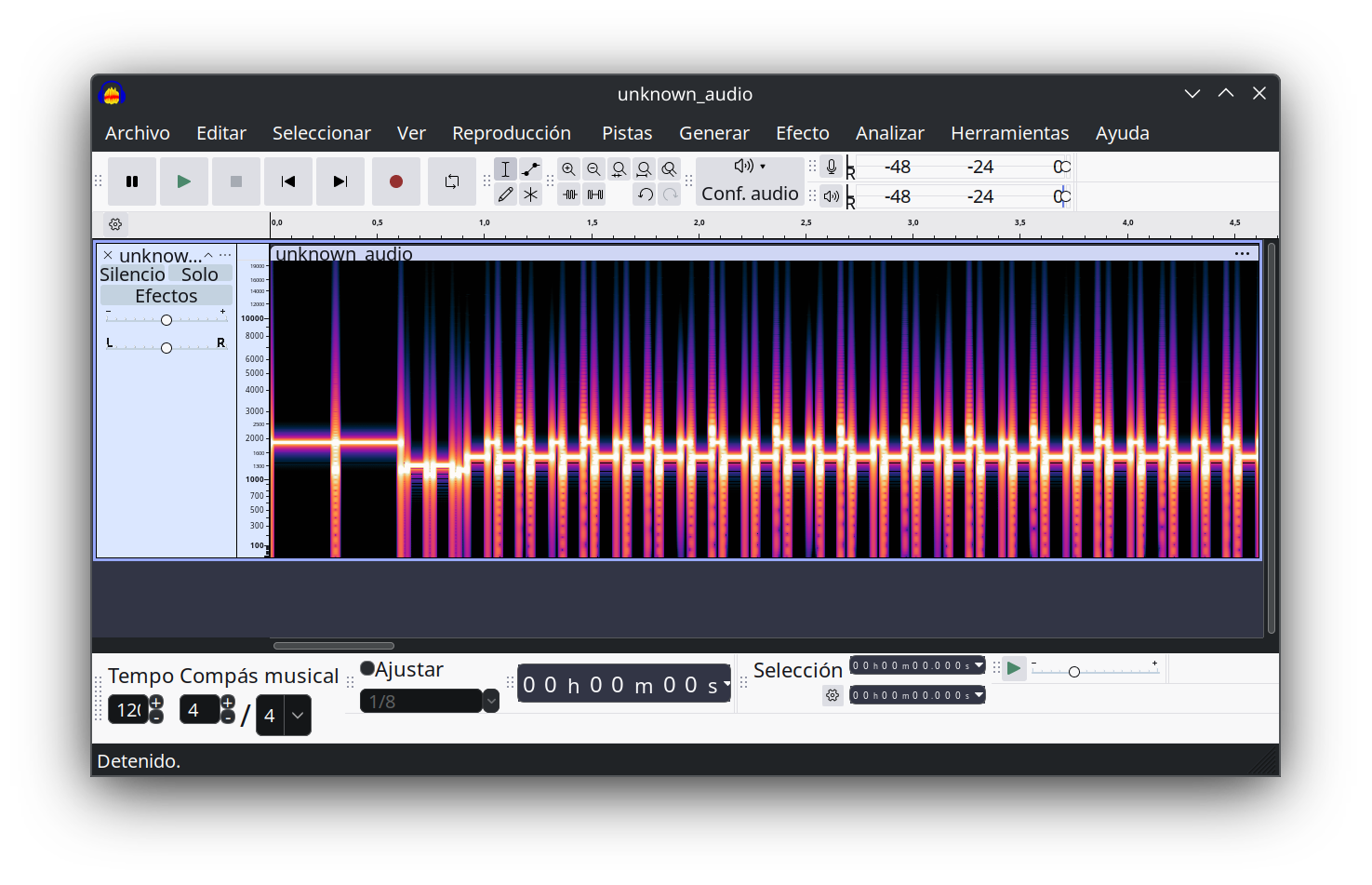 Espectrograma con zoom